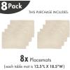 Ambesonne Ivory Place Mats Set of 8, Classic Victorian Style Monochrome Damask Background with Swirl Floral Effects Print, Washable Fabric Placemats for Dining Table, Placemat 8 pcs, Cream