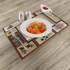 Ambesonne Japanese Place Mats Set of 4, Girl in Traditional Dress and Cultural Patterns Ornaments Antique Eastern Collage, Washable Fabric Placemats for Dining Table, Standard Size, Brown Cream