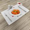 Ambesonne Keep Calm Place Mats Set of 4, Kiss Me Poster Design with Red Hearts and a Kiss Valentines Day Romance, Washable Fabric Placemats for Dining Room Kitchen Table Decor, Black Red White