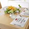 Ambesonne Keep Calm Place Mats Set of 4, Kiss Me Poster Design with Red Hearts and a Kiss Valentines Day Romance, Washable Fabric Placemats for Dining Room Kitchen Table Decor, Black Red White