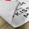 Ambesonne Keep Calm Place Mats Set of 4, Kiss Me Poster Design with Red Hearts and a Kiss Valentines Day Romance, Washable Fabric Placemats for Dining Room Kitchen Table Decor, Black Red White