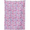 Ambesonne Love Tablecloth, Hearts for Valentine Vertical Stripes Lines Ornament Romance Wedding, Rectangular Table Cover for Dining Room Kitchen Decor, 60″ X 90″, Pale Muave Blue Purple Pink