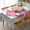 Ambesonne Love Tablecloth, Lace Heart with Floral Pattern Wedding Valentine Blossoms Leaves Classic Retro, Rectangular Table Cover for Dining Room Kitchen Decor, 60″ X 90″, White Pink