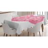 Ambesonne Love Tablecloth, Lace Heart with Floral Pattern Wedding Valentine Blossoms Leaves Classic Retro, Rectangular Table Cover for Dining Room Kitchen Decor, 60″ X 90″, White Pink