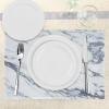 Ambesonne Marble Print Place Mats Set of 4, Realistic Paint Mineral Nature Surface Motif Rock Formation Models Art, Washable Fabric Placemats for Dining Table, Standard Size, Blue Grey White