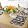 Ambesonne Modern Place Mats Set of 4, Geometrical Design with Grey Ombre Colored Squares Print, Washable Fabric Placemats for Dining Table, Standard Size, Grey Charcoal
