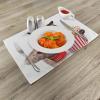 Ambesonne Movie Theater Place Mats Set of 4, Cat Popcorn and Drink Watching Film Glasses Entertainment Cinema Fun, Washable Fabric Placemats for Dining Table, Standard Size, Cream Red