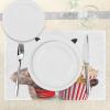 Ambesonne Movie Theater Place Mats Set of 4, Cat Popcorn and Drink Watching Film Glasses Entertainment Cinema Fun, Washable Fabric Placemats for Dining Table, Standard Size, Cream Red
