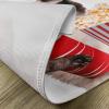 Ambesonne Movie Theater Place Mats Set of 4, Cat Popcorn and Drink Watching Film Glasses Entertainment Cinema Fun, Washable Fabric Placemats for Dining Table, Standard Size, Cream Red