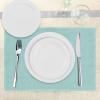 Ambesonne Nautical Place Mats Set of 4, Sea Ocean Theme Repetitive Anchors Pattern in Aquatic Tones, Washable Fabric Placemats for Dining Table, Standard Size, Pale Seafoam Pale Teal