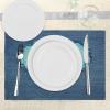 Ambesonne Navy and Teal Place Mats Set of 4, Ripped Themed Image Heart Shapes Lover Romance Valentines Day, Washable Fabric Placemats for Dining Table, Standard Size, Navy Blue and Seafoam