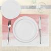 Ambesonne Peach Place Mats Set of 4, Hand Drawn Watercolor Style with Brush Strokes with Ombre Effect Print, Washable Fabric Placemats for Dining Table, Standard Size, White Coral