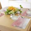 Ambesonne Peach Place Mats Set of 4, Hand Drawn Watercolor Style with Brush Strokes with Ombre Effect Print, Washable Fabric Placemats for Dining Table, Standard Size, White Coral