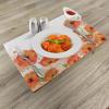 Ambesonne Poppy Flower Place Mats Set of 4, Digital Watercolors Design of Poppy Classic Botany Bouquet Patterns Print, Washable Fabric Placemats for Dining Table, Standard Size, Orange White