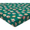 Ambesonne Puppy Fitted Sheet, Funny Christmas Themed Watercolor Painting of Happy Corgi Dog with Deer Antlers Image, Soft Decorative Fabric Bedding All-Round Elastic Pocket, Twin Size, Pale Coffee(Teal Multicolor)