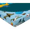 Ambesonne Puppy Fitted Sheet, Funny Christmas Themed Watercolor Painting of Happy Corgi Dog with Deer Antlers Image, Soft Decorative Fabric Bedding All-Round Elastic Pocket, Twin Size, Pale Coffee(Sky Blue Teal)