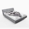 Ambesonne Puppy Fitted Sheet, Funny Christmas Themed Watercolor Painting of Happy Corgi Dog with Deer Antlers Image, Soft Decorative Fabric Bedding All-Round Elastic Pocket, Twin Size, Pale Coffee(Grey Blue)
