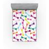 Ambesonne Puppy Fitted Sheet, Funny Christmas Themed Watercolor Painting of Happy Corgi Dog with Deer Antlers Image, Soft Decorative Fabric Bedding All-Round Elastic Pocket, Twin Size, Pale Coffee(Magenta Green)