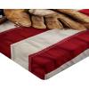 Ambesonne Puppy Fitted Sheet, Funny Christmas Themed Watercolor Painting of Happy Corgi Dog with Deer Antlers Image, Soft Decorative Fabric Bedding All-Round Elastic Pocket, Twin Size, Pale Coffee(Brown Red)