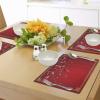 Ambesonne Red Place Mats Set of 4, Flowering Branch of a Cherry Tree in Spring with Traditional Chinese Framework, Washable Fabric Placemats for Dining Room Kitchen Table Decor, Red Marigold Coral