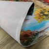 Ambesonne Romantic Place Mats Set of 4, View from Italian Old Stone House Hills Painting Style Look Vine Leaves Flower, Washable Fabric Placemats for Dining Table, Standard Size, Multicolor