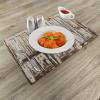 Ambesonne Rustic Place Mats Set of 4, Vintage House Entrance Vertical Old Planks Distressed Weathered Hardwood Design, Washable Fabric Placemats for Dining Table, Standard Size, Brown White