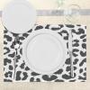 Ambesonne Safari Place Mats Set of 4, Leopard Cheetah Animal Print Kiss Shape Lipstick Mark Dotted Trend Art, Washable Fabric Placemats for Dining Table, Standard Size, Black Pink