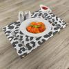 Ambesonne Safari Place Mats Set of 4, Leopard Cheetah Animal Print Kiss Shape Lipstick Mark Dotted Trend Art, Washable Fabric Placemats for Dining Table, Standard Size, Black Pink