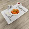 Ambesonne Saying Place Mats Set of 4, Valentines Day Image with Romantic Calligraphy Colored Sun Inspired Motif, Washable Fabric Placemats for Dining Room Kitchen Table Decor, Yellow Charcoal Grey