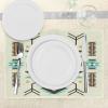 Ambesonne Southwestern Place Mats Set of 4, Ethnic Illustration of a Zigzags Design Triangular Iconic Art Motifs, Washable Fabric Placemats for Dining Table, Standard Size, Pale Yellow