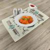 Ambesonne Southwestern Place Mats Set of 4, Ethnic Illustration of a Zigzags Design Triangular Iconic Art Motifs, Washable Fabric Placemats for Dining Table, Standard Size, Pale Yellow