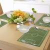 Ambesonne Sports Place Mats Set of 4, Classic Illustration of a Soccer Field Stadium Match Art Lines Modern Football, Washable Fabric Placemats for Dining Table, Standard Size, Fern Green White