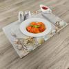 Ambesonne Starfish Place Mats Set of 8, Seacoast with Sand with Colorful Various Seashells Tropics Aquatic Wildlife Theme, Washable Fabric Placemats for Dining Table, Placemat 8 pcs, White Coral