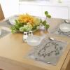 Ambesonne Taupe Place Mats Set of 4, Happy Valentine’s Day Hand Writing Laurel Leaves Forming a Heart Victorian, Washable Fabric Placemats for Dining Table, Standard Size, Taupe Tan
