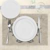 Ambesonne Taupe Place Mats Set of 4, Happy Valentine’s Day Hand Writing Laurel Leaves Forming a Heart Victorian, Washable Fabric Placemats for Dining Table, Standard Size, Taupe Tan