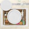 Ambesonne Tiki Bar Place Mats Set of 4, Aged Old Frame Sign of Inspirational Words Leisure Travel Print, Washable Fabric Placemats for Dining Table, Standard Size, Brown Cream