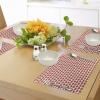 Ambesonne Valentine Place Mats Set of 4, Vibrant Red Colored Heart Shapes Tile Pattern Romantic in Love Theme Design, Washable Fabric Placemats for Dining Room Kitchen Table Decor, Ivory Dark Coral