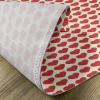 Ambesonne Valentine Place Mats Set of 4, Vibrant Red Colored Heart Shapes Tile Pattern Romantic in Love Theme Design, Washable Fabric Placemats for Dining Room Kitchen Table Decor, Ivory Dark Coral