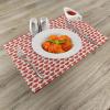 Ambesonne Valentine Place Mats Set of 4, Vibrant Red Colored Heart Shapes Tile Pattern Romantic in Love Theme Design, Washable Fabric Placemats for Dining Room Kitchen Table Decor, Ivory Dark Coral