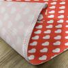 Ambesonne Valentine’s Day Place Mats Set of 4, White Hearts on Vibrant Background Love Pattern for Romantic Couples, Washable Fabric Placemats for Dining Room Kitchen Table Decor, Vermilion White
