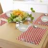 Ambesonne Valentine’s Day Place Mats Set of 4, White Hearts on Vibrant Background Love Pattern for Romantic Couples, Washable Fabric Placemats for Dining Room Kitchen Table Decor, Vermilion White