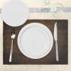 Ambesonne Wooden Print Place Mats Set of 4, Old Vintage Antique Timber Oak Background Rustic Floor Artisan Photo, Washable Fabric Placemats for Dining Table, Standard Size, Chestnut Brown