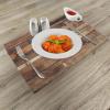 Ambesonne Wooden Print Place Mats Set of 4, Rustic Floor Planks Grungy Look Farm House Country Style Walnut Oak Grain Image, Washable Fabric Placemats for Dining Table, Standard Size, Umber