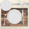 Ambesonne Wooden Print Place Mats Set of 4, Rustic Floor Planks Grungy Look Farm House Country Style Walnut Oak Grain Image, Washable Fabric Placemats for Dining Table, Standard Size, Umber