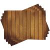 Ambesonne Brown Place Mats Set of 4, Wooden Plank Texture Tree Timber Floor Vintage Style Natural Illustration, Washable Fabric Placemats for Dining Table, Standard Size, Dark Brown