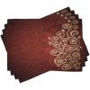 Ambesonne Burgundy Place Mats Set of 4, Floral Swirls Ivy Image Ombre Details Grunge Backdrop Flower Art, Washable Fabric Placemats for Dining Table, Standard Size, Cream Ruby