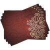 Ambesonne Burgundy Place Mats Set of 8, Floral Swirls Ivy Image Ombre Details Grunge Backdrop Flower Art, Washable Fabric Placemats for Dining Table, Placemat 8 pcs, Cream Ruby