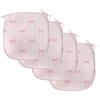 Ambesonne Cartoon Chair Seating Cushion Set of 4, Vertical Stripes with Bow Ties Pale Palette Illustration Valentines Day, Anti-Slip Seat Padding for Kitchen & Patio, 16″x16″, Pale Pink Rose