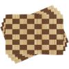 Ambesonne Checkered Place Mats Set of 4, Empty Checkerboard Wooden Seem Mosaic Texture Image Chess Game Hobby Theme, Washable Fabric Placemats for Dining Table, Standard Size, Pale Brown