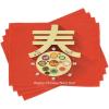 Ambesonne Chinese New Year Place Mats Set of 4, Traditional Family Reunion Dinner Table with Food for The Lunar Festival, Washable Fabric Placemats for Dining Table, Standard Size, Red Yellow